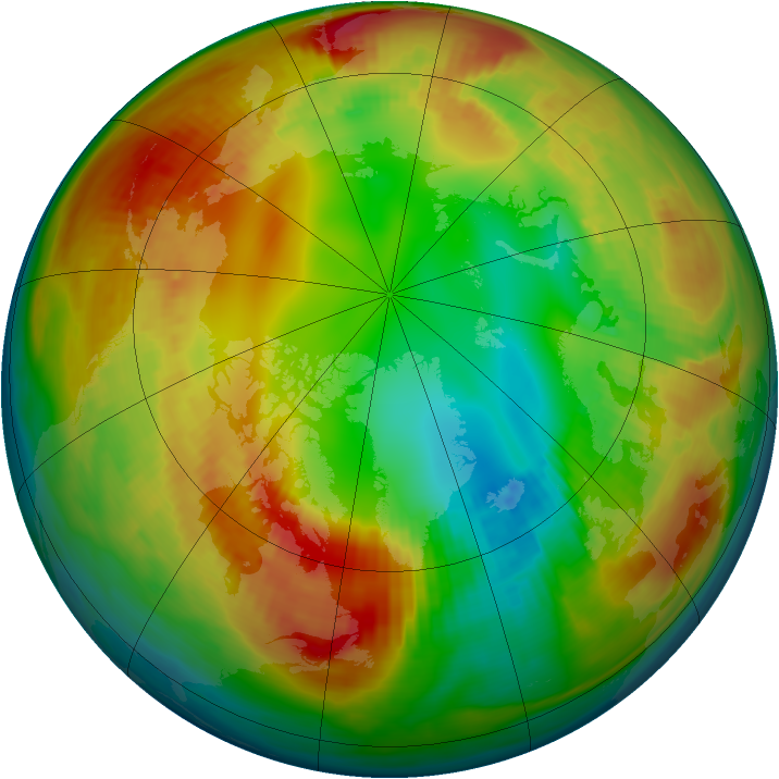 Arctic ozone map for 01 February 1986